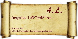 Angele Lóránt névjegykártya